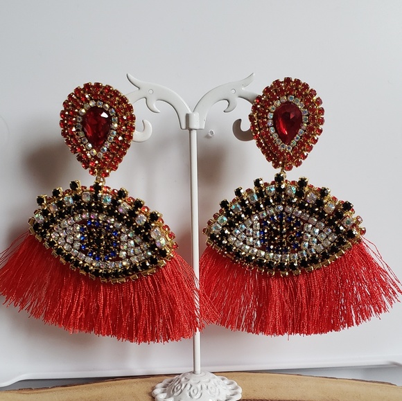 Eye drop tassel drop earrings women , new jewelry - Picture 4 of 7